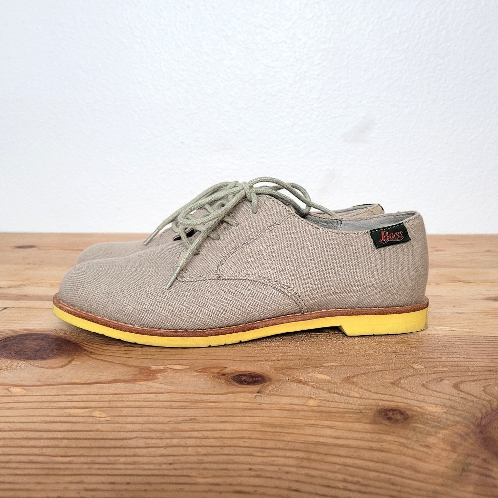 G.H. Bass Ely 2 Cobblestone Oxford Shoes Tan Canvas Size 5
